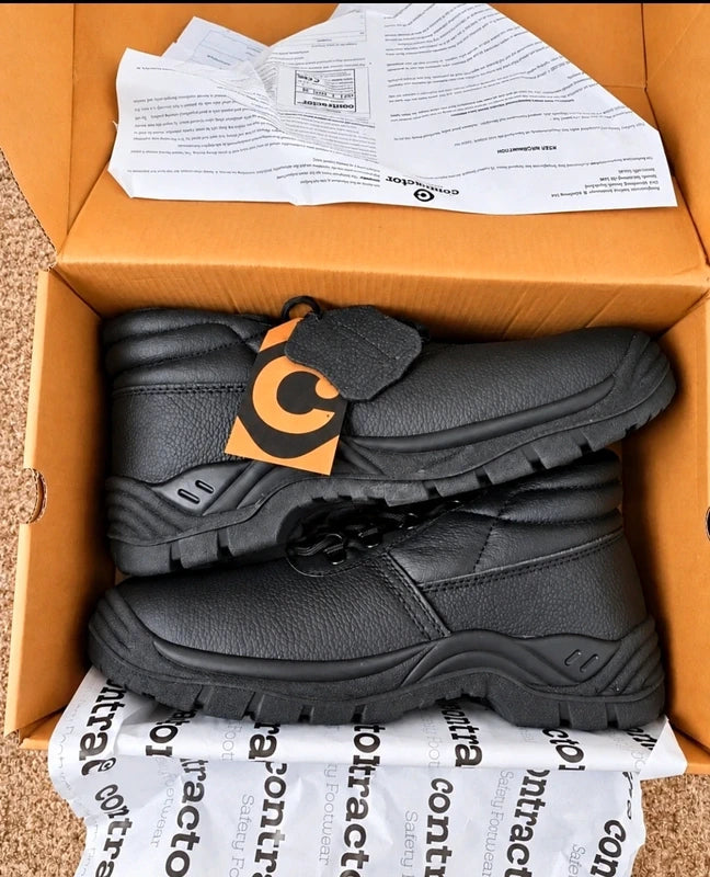 Contractor safety boots brand new in the original box with paperwork