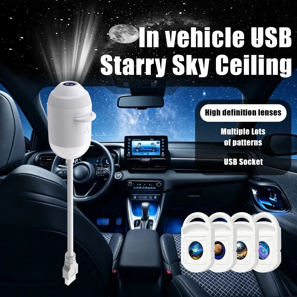 USB galaxy star projector night light with swappable films – photo 18