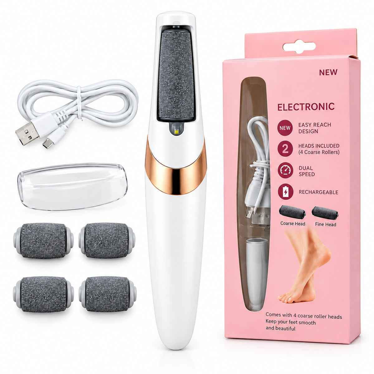 Electric foot file callus remover, USB rechargeable hard skin remover – photo 17