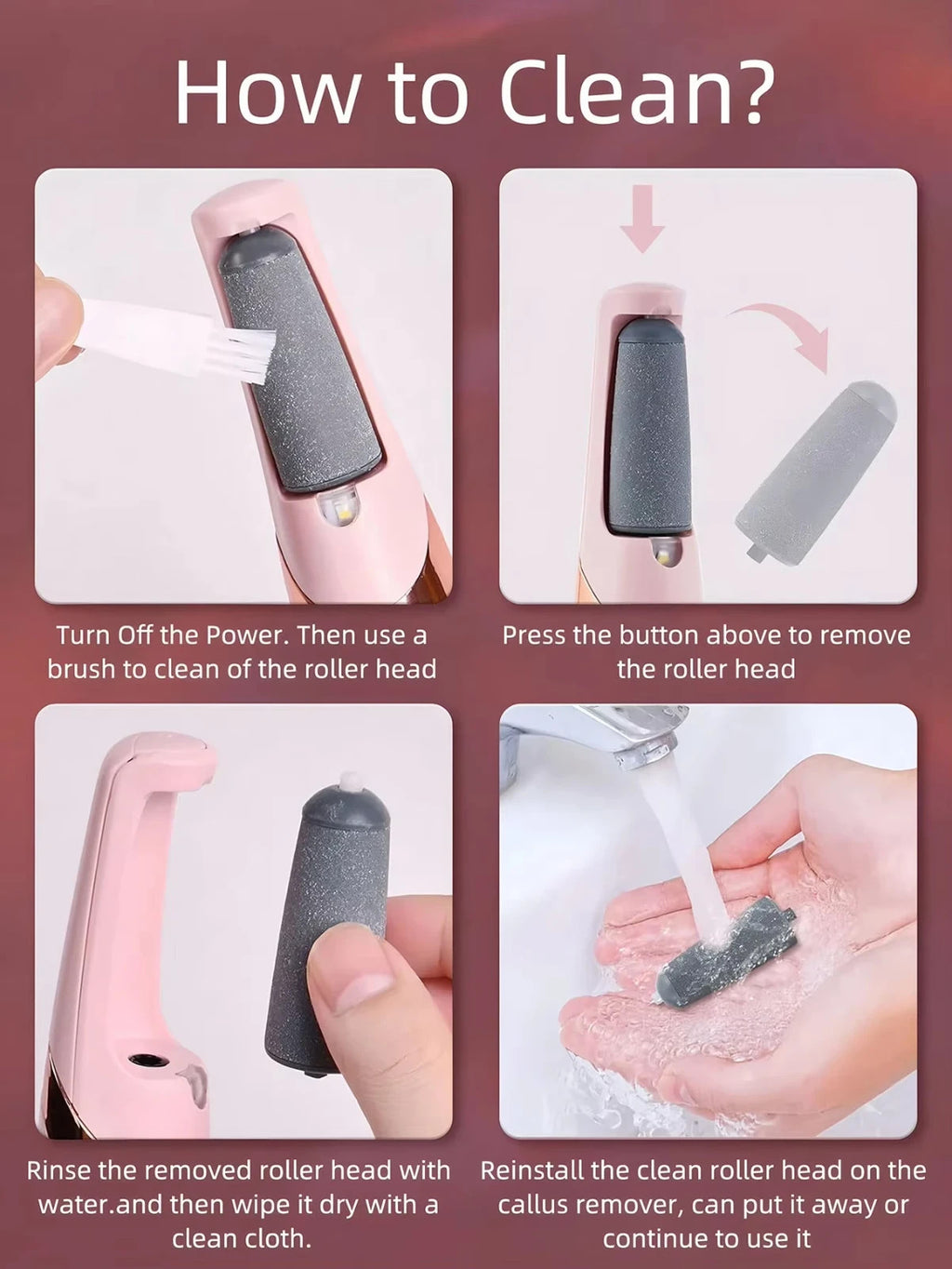 Electric foot file callus remover, USB rechargeable hard skin remover – photo 11