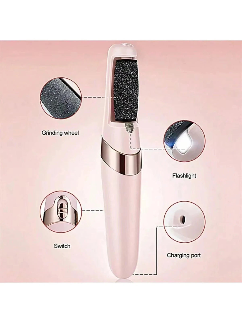 Electric foot file callus remover, USB rechargeable hard skin remover – photo 7