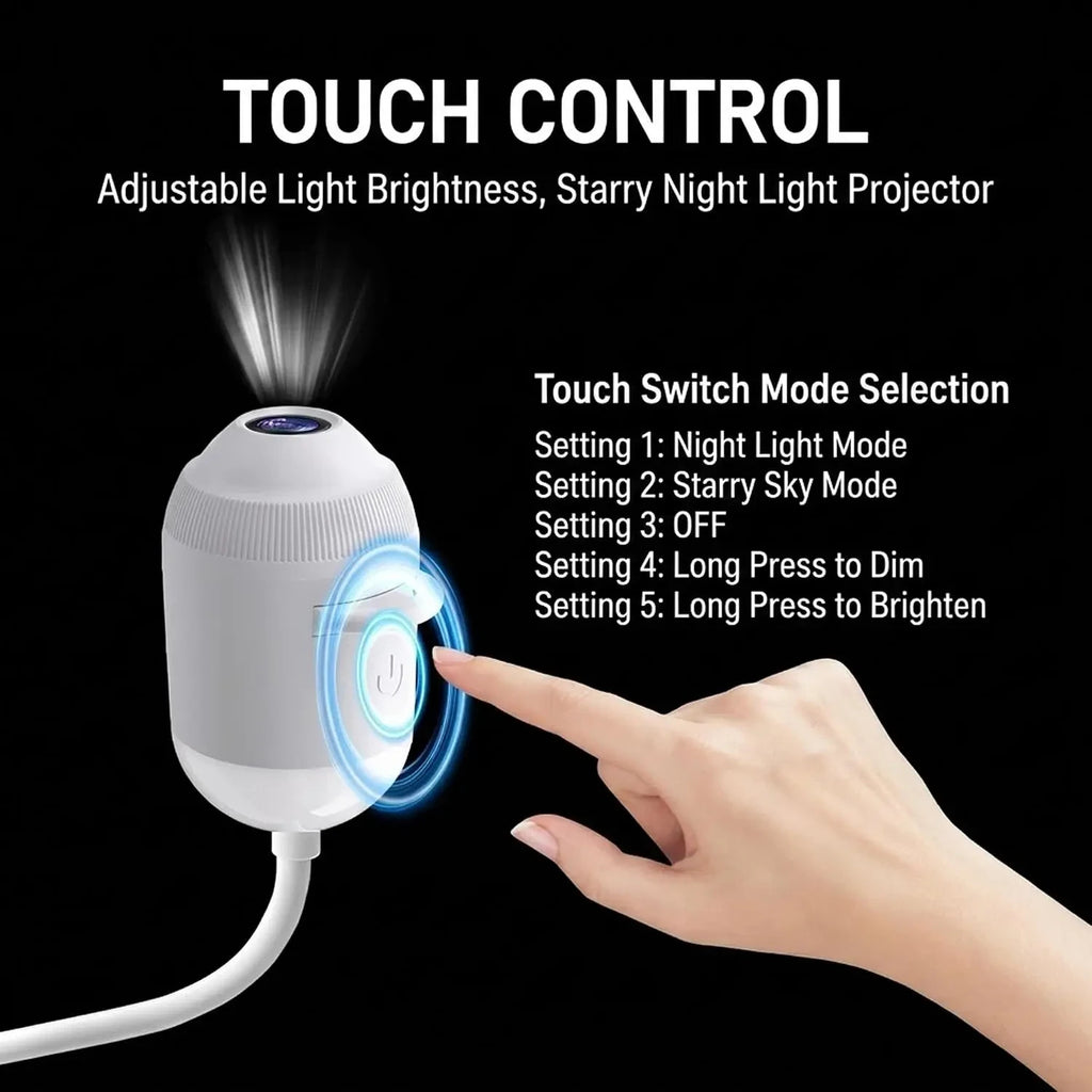 USB galaxy star projector night light with swappable films – photo 17