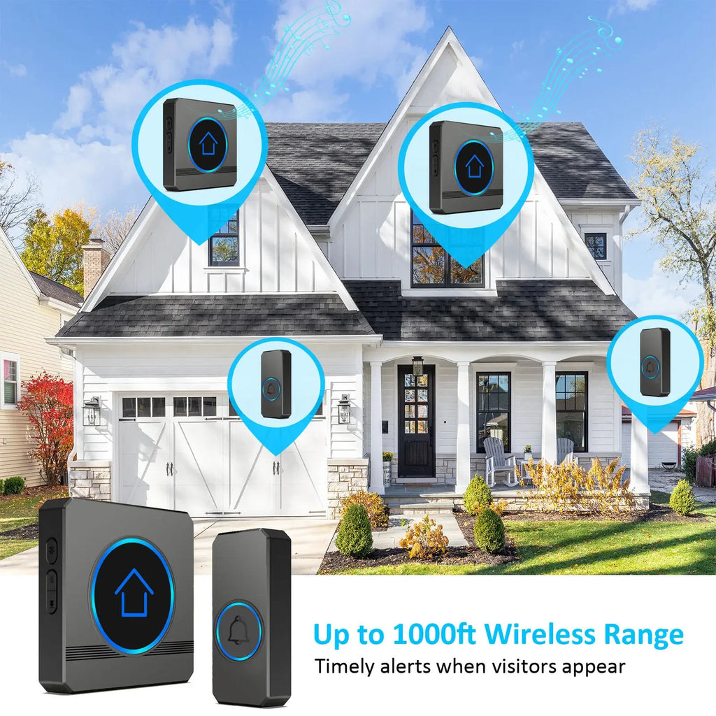 Wireless doorbell long range around the home