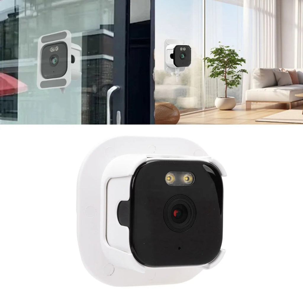 Window security camera mounted on glass door and window