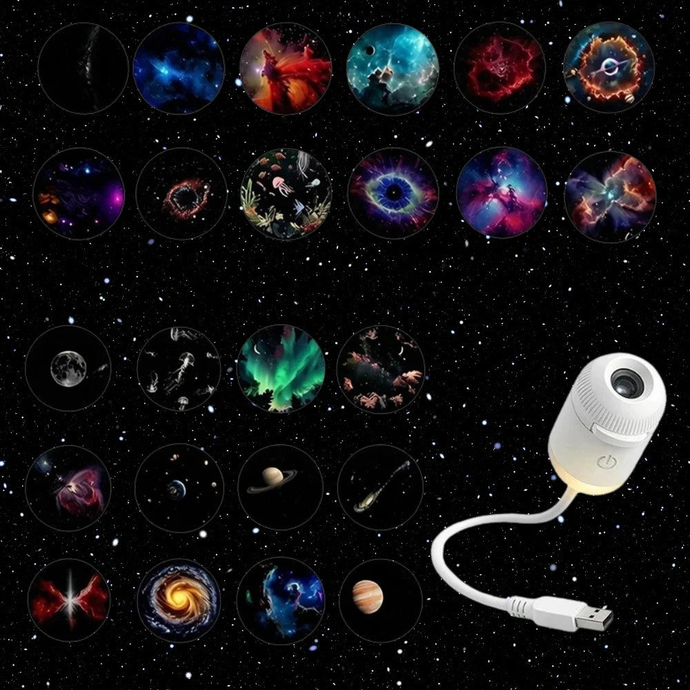 USB galaxy star projector night light with swappable films – photo 7