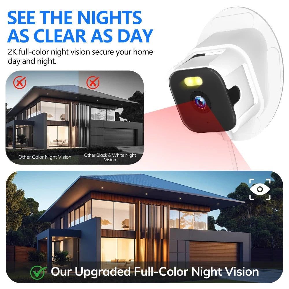Full colour night vision window security camera at night